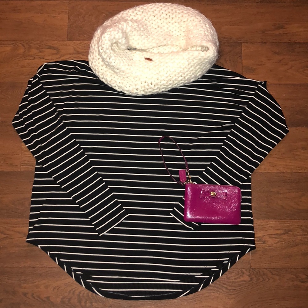 OFF WHITE FOSSIL KNIT INFINITY SCARF